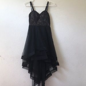 Black and Nude High/Low Dress